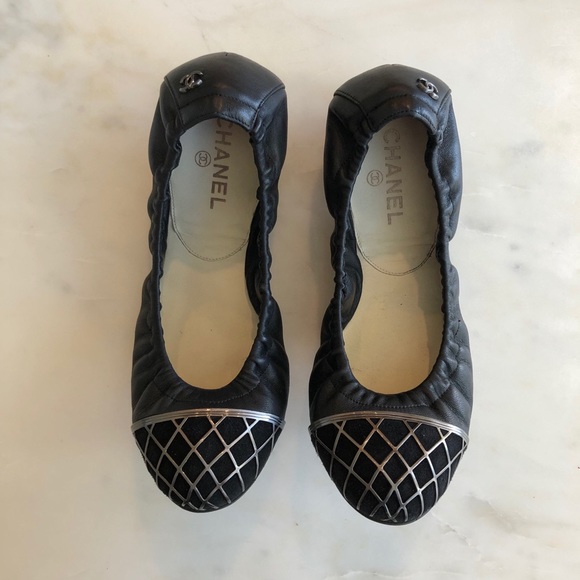 CHANEL ballerina flats 37.5  (US 7)  rare - Picture 1 of 6